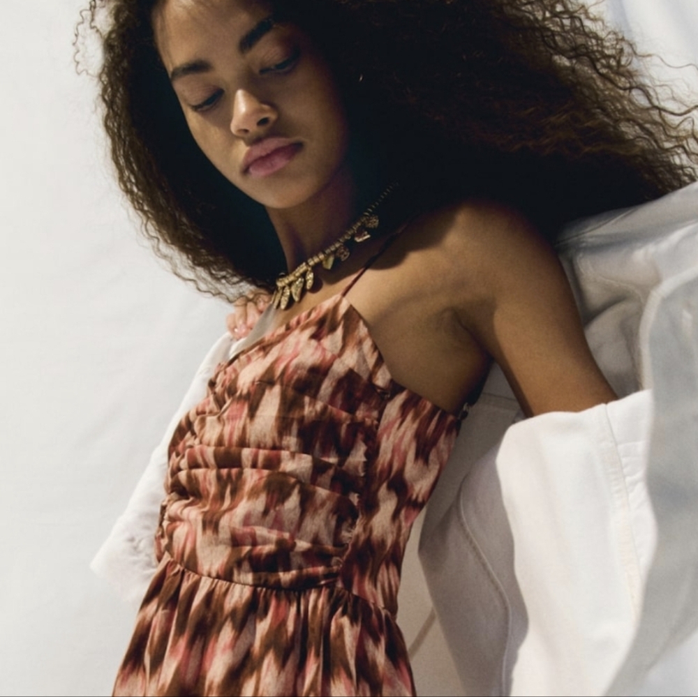 H&M Straply Dress in Pink and Brown